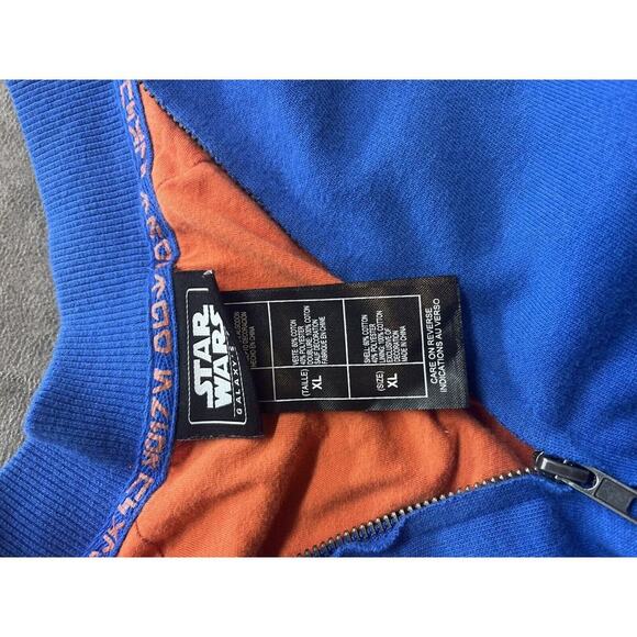 Disney Star Wars Galaxys Edge Sweatshirt Boys S Blue Full Zip Sweater X-Wing - Picture 6 of 7